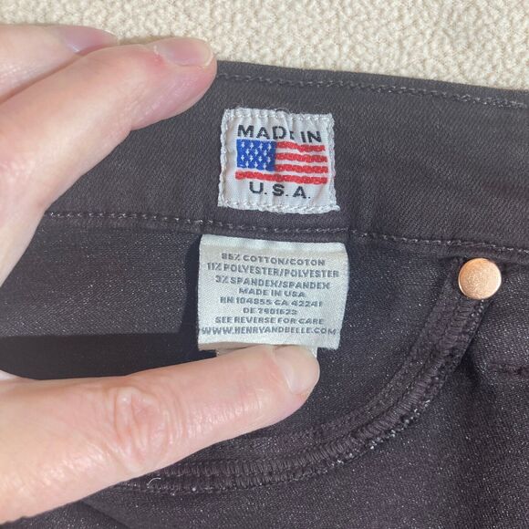 Henry & Belle Coated Jeans Women 31x 32 Brown Skinny Festival Concert Night Out - Picture 8 of 12